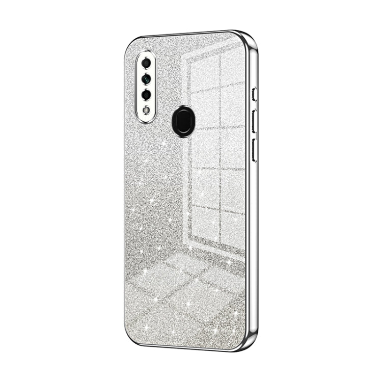 For OPPO A8 / A31 2020 Gradient Glitter Powder Electroplated Phone Case(Silver) - OPPO Cases by PMC Jewellery | Online Shopping South Africa | PMC Jewellery | Buy Now Pay Later Mobicred