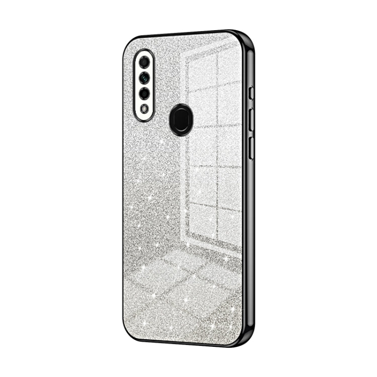 For OPPO A8 / A31 2020 Gradient Glitter Powder Electroplated Phone Case(Black) - OPPO Cases by PMC Jewellery | Online Shopping South Africa | PMC Jewellery | Buy Now Pay Later Mobicred