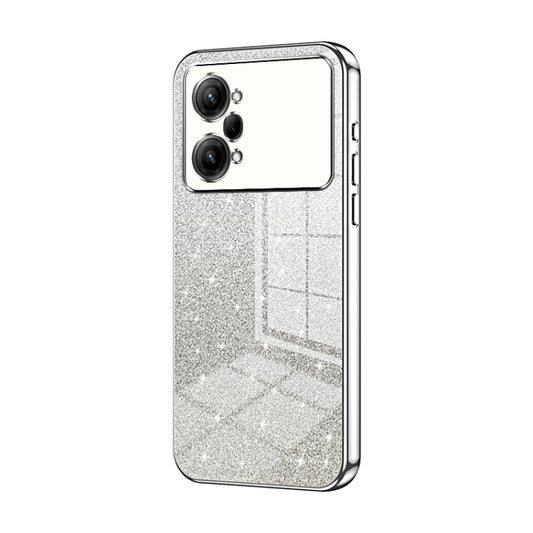 For OPPO K10 Pro Gradient Glitter Powder Electroplated Phone Case(Silver) - OPPO Cases by PMC Jewellery | Online Shopping South Africa | PMC Jewellery | Buy Now Pay Later Mobicred