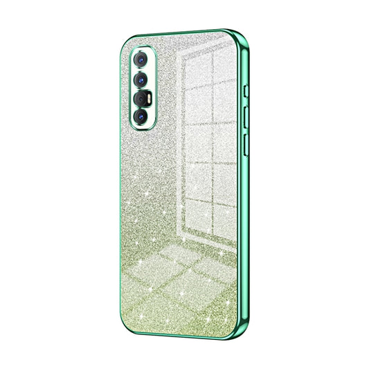 For OPPO Reno3 Pro Gradient Glitter Powder Electroplated Phone Case(Green) - OPPO Cases by PMC Jewellery | Online Shopping South Africa | PMC Jewellery | Buy Now Pay Later Mobicred