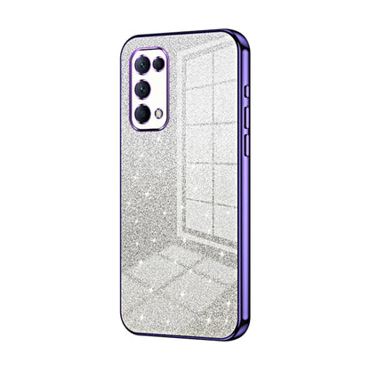 For OPPO Reno5 4G/5G / Reno5 K Gradient Glitter Powder Electroplated Phone Case(Purple) - OPPO Cases by PMC Jewellery | Online Shopping South Africa | PMC Jewellery | Buy Now Pay Later Mobicred
