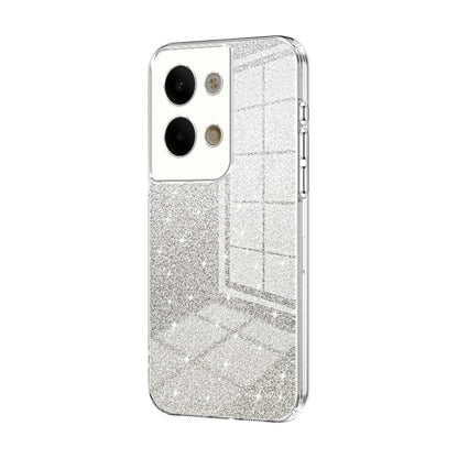 For OPPO Reno9 / Reno9 Pro Gradient Glitter Powder Electroplated Phone Case(Transparent) - OPPO Cases by PMC Jewellery | Online Shopping South Africa | PMC Jewellery | Buy Now Pay Later Mobicred