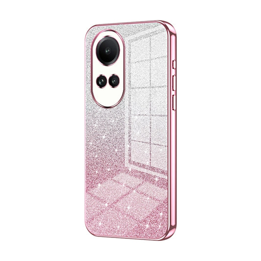 For OPPO Reno10 5G/Reno10 Pro 5G Global Gradient Glitter Powder Electroplated Phone Case(Pink) - OPPO Cases by PMC Jewellery | Online Shopping South Africa | PMC Jewellery | Buy Now Pay Later Mobicred