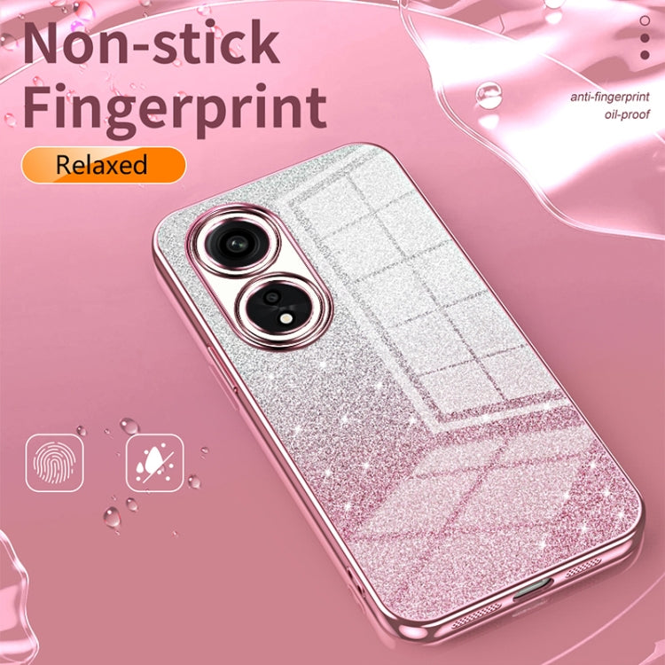 For OPPO Reno6 Pro+ Gradient Glitter Powder Electroplated Phone Case(Gold) - OPPO Cases by PMC Jewellery | Online Shopping South Africa | PMC Jewellery | Buy Now Pay Later Mobicred
