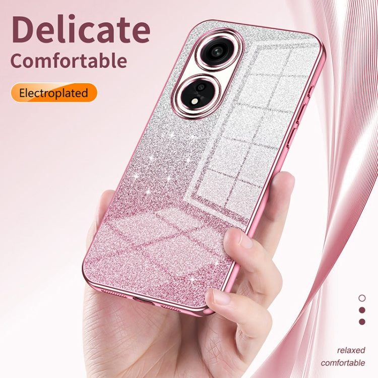 For OPPO K9x Gradient Glitter Powder Electroplated Phone Case(Silver) - OPPO Cases by PMC Jewellery | Online Shopping South Africa | PMC Jewellery | Buy Now Pay Later Mobicred