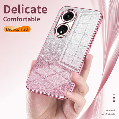 For OPPO Reno4 Gradient Glitter Powder Electroplated Phone Case(Purple) - OPPO Cases by PMC Jewellery | Online Shopping South Africa | PMC Jewellery | Buy Now Pay Later Mobicred