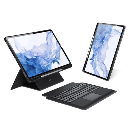 For Samsung Galaxy Tab S8+ / S7+ / S7 FE DUX DUCIS DK Floating Magnetic Keyboard Leather Tablet Case(Black) - Samsung Keyboard by DUX DUCIS | Online Shopping South Africa | PMC Jewellery