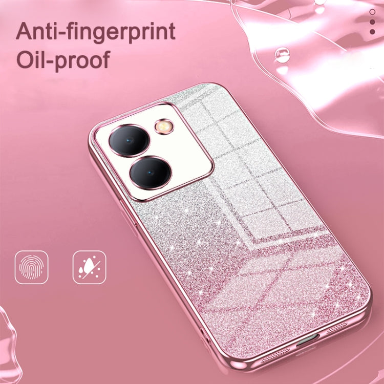 For vivo X100 Gradient Glitter Powder Electroplated Phone Case(Pink) - X100 Cases by PMC Jewellery | Online Shopping South Africa | PMC Jewellery