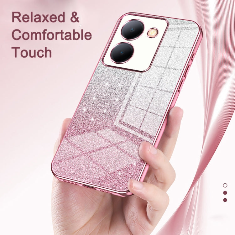 For vivo S17 / S17 Pro / S17t / V29 Gradient Glitter Powder Electroplated Phone Case(Pink) - vivo Cases by PMC Jewellery | Online Shopping South Africa | PMC Jewellery