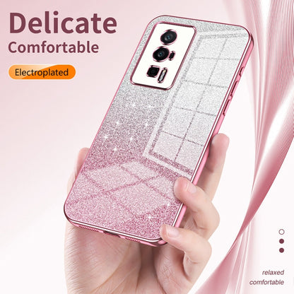 For Xiaomi Poco X4 Pro 5G Gradient Glitter Powder Electroplated Phone Case(Purple) - Xiaomi Cases by PMC Jewellery | Online Shopping South Africa | PMC Jewellery | Buy Now Pay Later Mobicred