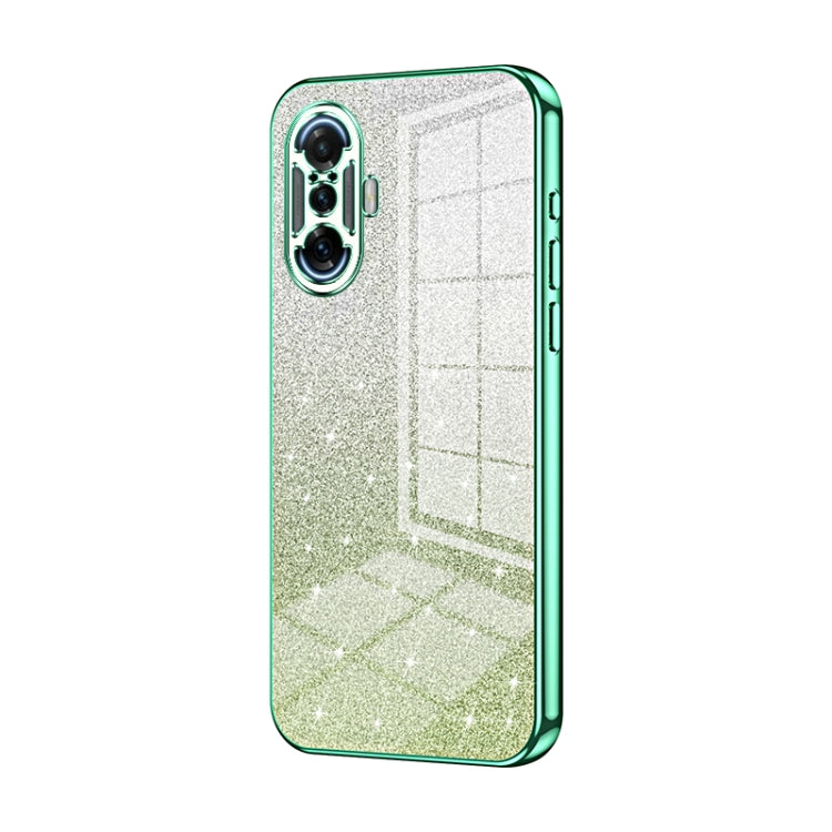 For Xiaomi Redmi K40 Gaming/Poco F3 GT Gradient Glitter Powder Electroplated Phone Case(Green) - Xiaomi Cases by PMC Jewellery | Online Shopping South Africa | PMC Jewellery | Buy Now Pay Later Mobicred