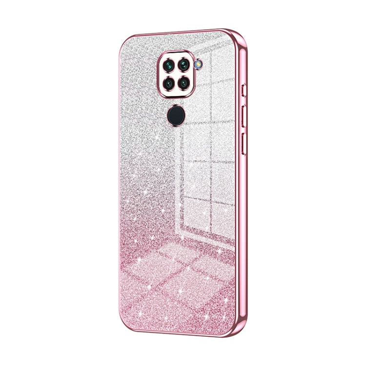 For Xiaomi Redmi Note 9 / 10X 4G Gradient Glitter Powder Electroplated Phone Case(Pink) - Xiaomi Cases by PMC Jewellery | Online Shopping South Africa | PMC Jewellery | Buy Now Pay Later Mobicred