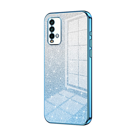 For Xiaomi Redmi Note 9 4G Gradient Glitter Powder Electroplated Phone Case(Blue) - Xiaomi Cases by PMC Jewellery | Online Shopping South Africa | PMC Jewellery | Buy Now Pay Later Mobicred