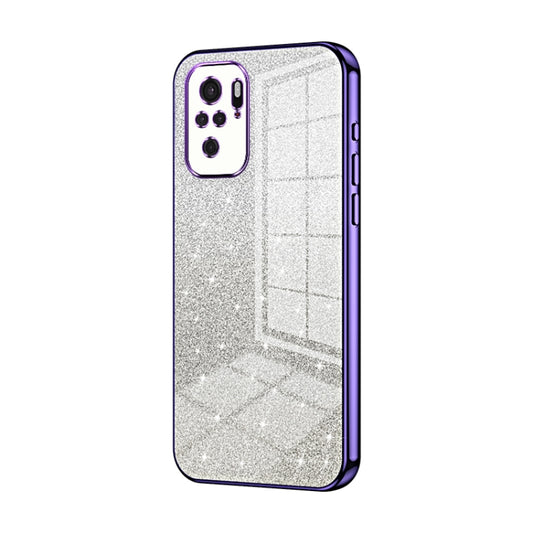 For Xiaomi Redmi Note 10/Note 10S Gradient Glitter Powder Electroplated Phone Case(Purple) - Xiaomi Cases by PMC Jewellery | Online Shopping South Africa | PMC Jewellery | Buy Now Pay Later Mobicred