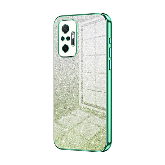 For Xiaomi Redmi Note 10 Pro/10 Pro Max Gradient Glitter Powder Electroplated Phone Case(Green) - Xiaomi Cases by PMC Jewellery | Online Shopping South Africa | PMC Jewellery | Buy Now Pay Later Mobicred