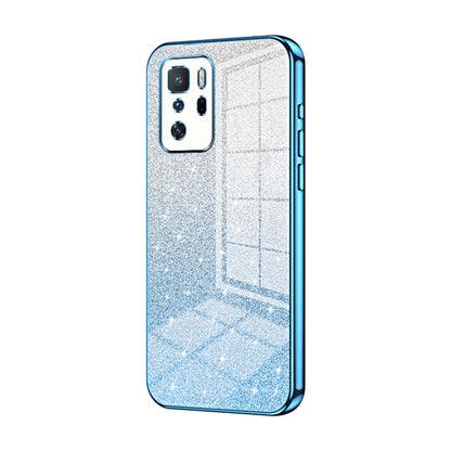 For Xiaomi Redmi Note 10 Pro 5G/Poco X3 GT Gradient Glitter Powder Electroplated Phone Case(Blue) - Xiaomi Cases by PMC Jewellery | Online Shopping South Africa | PMC Jewellery | Buy Now Pay Later Mobicred