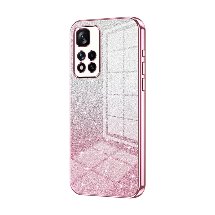 For Xiaomi Redmi Note 11 Pro+ 5G Gradient Glitter Powder Electroplated Phone Case(Pink) - Xiaomi Cases by PMC Jewellery | Online Shopping South Africa | PMC Jewellery | Buy Now Pay Later Mobicred