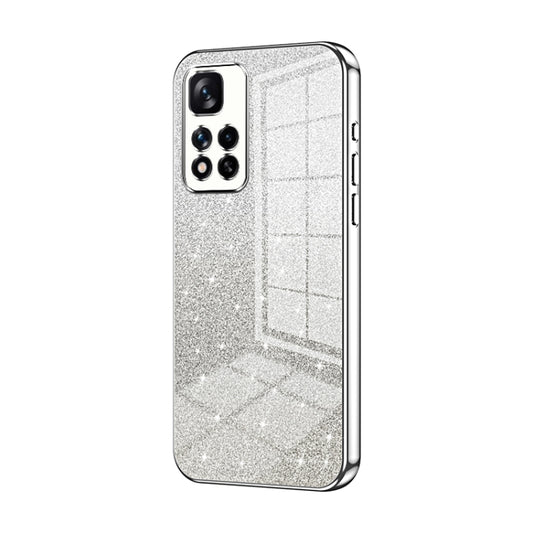 For Xiaomi Redmi Note 11 Pro+ 5G Gradient Glitter Powder Electroplated Phone Case(Silver) - Xiaomi Cases by PMC Jewellery | Online Shopping South Africa | PMC Jewellery | Buy Now Pay Later Mobicred