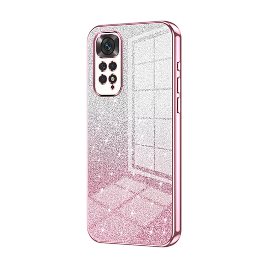 For Xiaomi Redmi Note 11 Global / Note 11S Gradient Glitter Powder Electroplated Phone Case(Pink) - Xiaomi Cases by PMC Jewellery | Online Shopping South Africa | PMC Jewellery | Buy Now Pay Later Mobicred