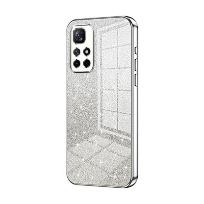 For Xiaomi Redmi Note 11T 5G/Note 11S 5G Gradient Glitter Powder Electroplated Phone Case(Silver) - Xiaomi Cases by PMC Jewellery | Online Shopping South Africa | PMC Jewellery | Buy Now Pay Later Mobicred