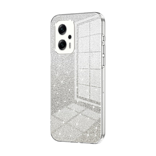 For Xiaomi Redmi Note 11T Pro/Poco X4 GT Gradient Glitter Powder Electroplated Phone Case(Transparent) - Xiaomi Cases by PMC Jewellery | Online Shopping South Africa | PMC Jewellery | Buy Now Pay Later Mobicred