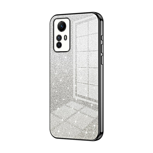 For Xiaomi Redmi Note 12S Gradient Glitter Powder Electroplated Phone Case(Black) - Xiaomi Cases by PMC Jewellery | Online Shopping South Africa | PMC Jewellery | Buy Now Pay Later Mobicred