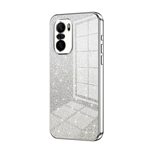 For Xiaomi Redmi K40 / K40 Pro / K40 Pro+ Gradient Glitter Powder Electroplated Phone Case(Silver) - Xiaomi Cases by PMC Jewellery | Online Shopping South Africa | PMC Jewellery | Buy Now Pay Later Mobicred