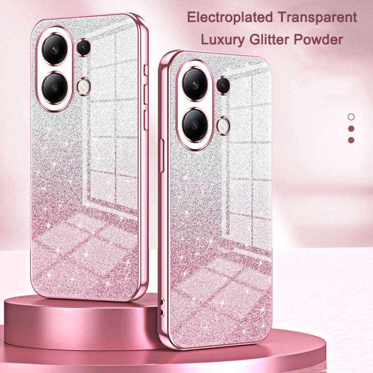 For Xiaomi Redmi K40S / Poco F4 Gradient Glitter Powder Electroplated Phone Case(Transparent) - Xiaomi Cases by PMC Jewellery | Online Shopping South Africa | PMC Jewellery | Buy Now Pay Later Mobicred