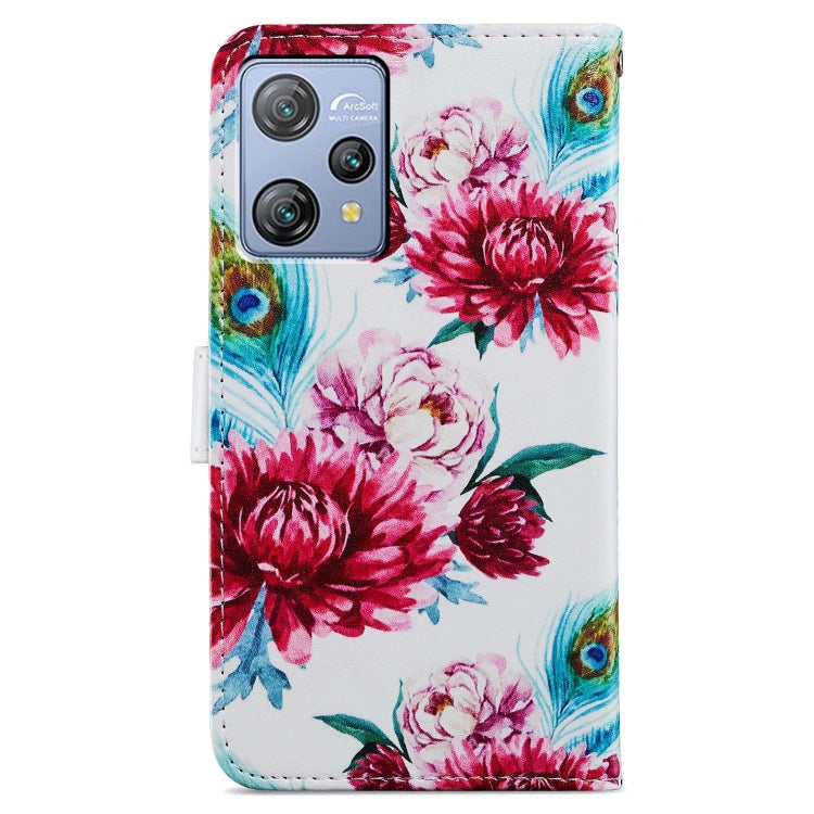 For Blackview A53 Pro Painted Pattern Horizontal Flip Leather Phone Case(Peacock Flower) - More Brand by PMC Jewellery | Online Shopping South Africa | PMC Jewellery | Buy Now Pay Later Mobicred