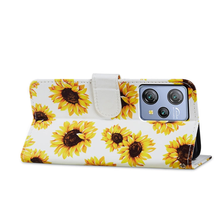 For Blackview A53 Pro Painted Pattern Horizontal Flip Leather Phone Case(Sunflower) - More Brand by PMC Jewellery | Online Shopping South Africa | PMC Jewellery | Buy Now Pay Later Mobicred