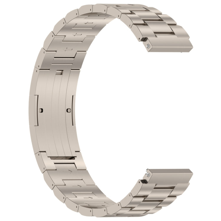 For Huawei Watch GT4 / GT3 / GT2 / GT 46mm Three Strains HW Buckle Metal Watch Band(Titanium Color) - Watch Bands by PMC Jewellery | Online Shopping South Africa | PMC Jewellery