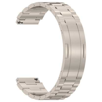 For Huawei Watch GT4 / GT3 / GT2 / GT 46mm Three Strains HW Buckle Metal Watch Band(Titanium Color) - Watch Bands by PMC Jewellery | Online Shopping South Africa | PMC Jewellery