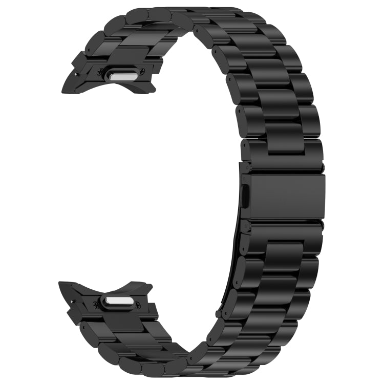 For Samsung Galaxy Watch6/6 Classic/5/5 Pro Button Style Three-bead Metal Watch Band(Black) - Watch Bands by PMC Jewellery | Online Shopping South Africa | PMC Jewellery