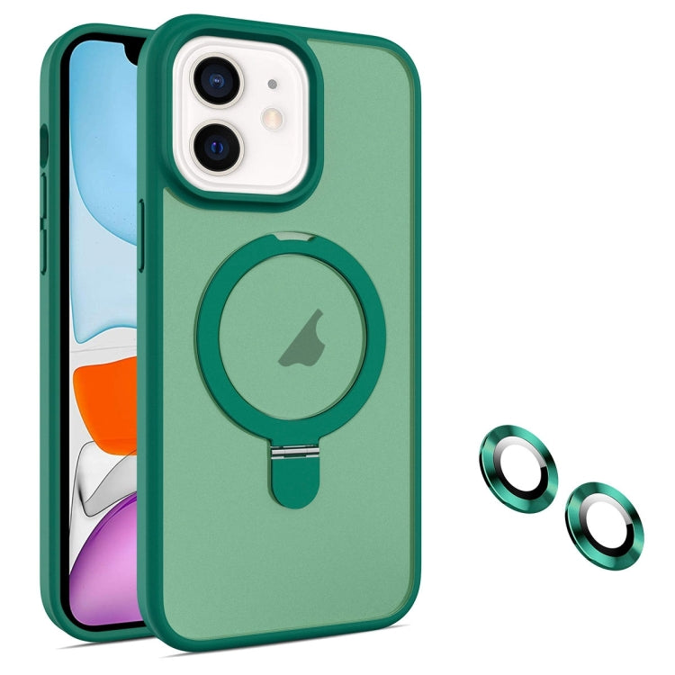 For iPhone 11 MagSafe Magnetic Holder Phone Case(Dark Green) - iPhone 11 Cases by PMC Jewellery | Online Shopping South Africa | PMC Jewellery