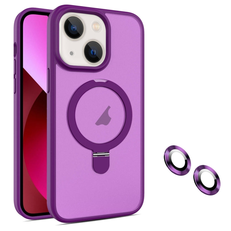 For iPhone 13 MagSafe Magnetic Holder Phone Case(Dark Purple) - iPhone 13 Cases by PMC Jewellery | Online Shopping South Africa | PMC Jewellery