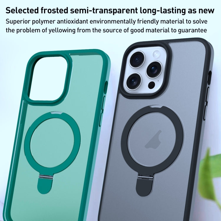 For iPhone 12 Pro MagSafe Magnetic Holder Phone Case(Dark Green) - iPhone 12 / 12 Pro Cases by PMC Jewellery | Online Shopping South Africa | PMC Jewellery