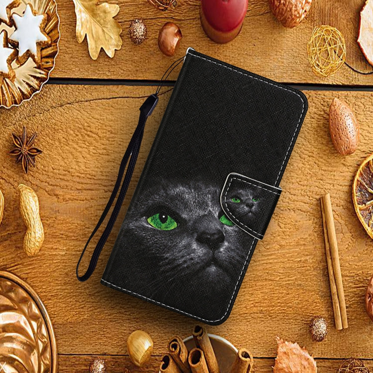 For Xiaomi Redmi Note 13 Pro 5G Colored Drawing Pattern Leather Phone Case(Black Cat) - Note 13 Pro Cases by PMC Jewellery | Online Shopping South Africa | PMC Jewellery | Buy Now Pay Later Mobicred