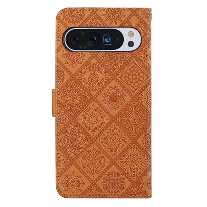 For Google Pixel 9 / 9 Pro Ethnic Style Embossed Pattern Leather Phone Case(Brown) - Google Cases by PMC Jewellery | Online Shopping South Africa | PMC Jewellery | Buy Now Pay Later Mobicred