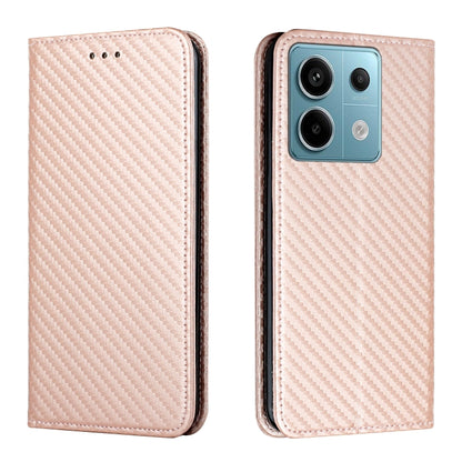 For Xiaomi Redmi Note 13 Pro 5G Carbon Fiber Texture Flip Holder Leather Phone Case(Rose Gold) - Note 13 Pro Cases by PMC Jewellery | Online Shopping South Africa | PMC Jewellery | Buy Now Pay Later Mobicred