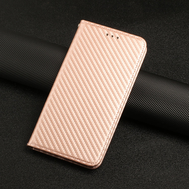 For Xiaomi Redmi Note 13 Pro 5G Carbon Fiber Texture Flip Holder Leather Phone Case(Rose Gold) - Note 13 Pro Cases by PMC Jewellery | Online Shopping South Africa | PMC Jewellery | Buy Now Pay Later Mobicred