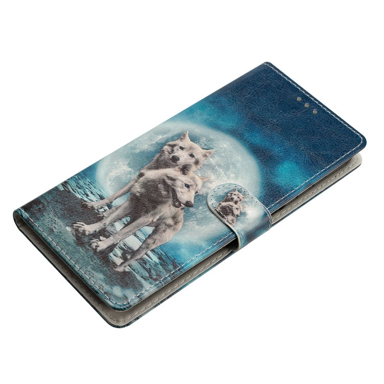 For Blackview A53 Pro Colored Drawing Leather Phone Case(Twin Wolves) - More Brand by PMC Jewellery | Online Shopping South Africa | PMC Jewellery | Buy Now Pay Later Mobicred