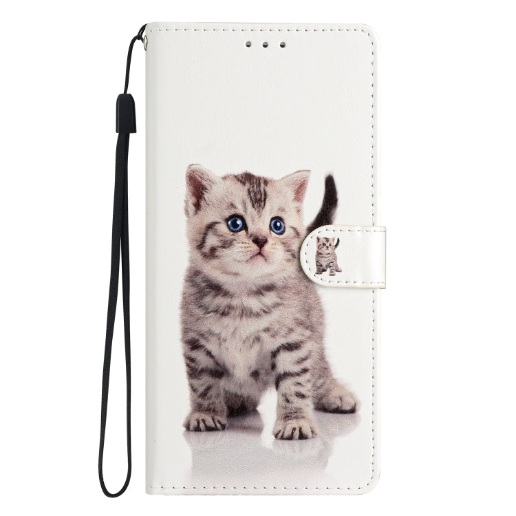 For Blackview A53 Pro Colored Drawing Leather Phone Case(Little Tabby Cat) - More Brand by PMC Jewellery | Online Shopping South Africa | PMC Jewellery | Buy Now Pay Later Mobicred