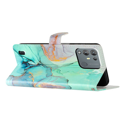 For Blackview A55 Pro Colored Drawing Leather Phone Case(Green Marble) - More Brand by PMC Jewellery | Online Shopping South Africa | PMC Jewellery | Buy Now Pay Later Mobicred