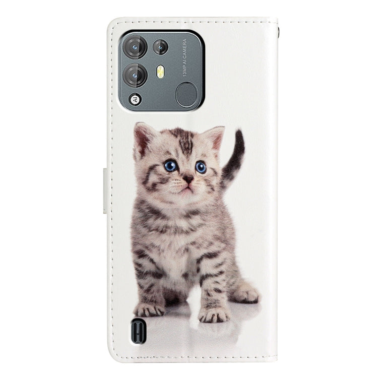 For Blackview A55 Pro Colored Drawing Leather Phone Case(Little Tabby Cat) - More Brand by PMC Jewellery | Online Shopping South Africa | PMC Jewellery | Buy Now Pay Later Mobicred