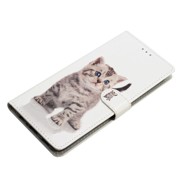 For Blackview A55 Pro Colored Drawing Leather Phone Case(Little Tabby Cat) - More Brand by PMC Jewellery | Online Shopping South Africa | PMC Jewellery | Buy Now Pay Later Mobicred