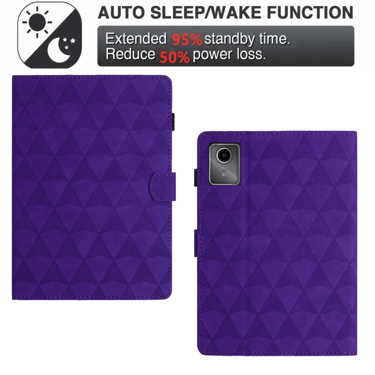 For Lenovo Tab M11/Xiaoxin Pad 11 2024 Diamond Texture Embossed Leather Smart Tablet Case(Purple) - Lenovo by PMC Jewellery | Online Shopping South Africa | PMC Jewellery | Buy Now Pay Later Mobicred