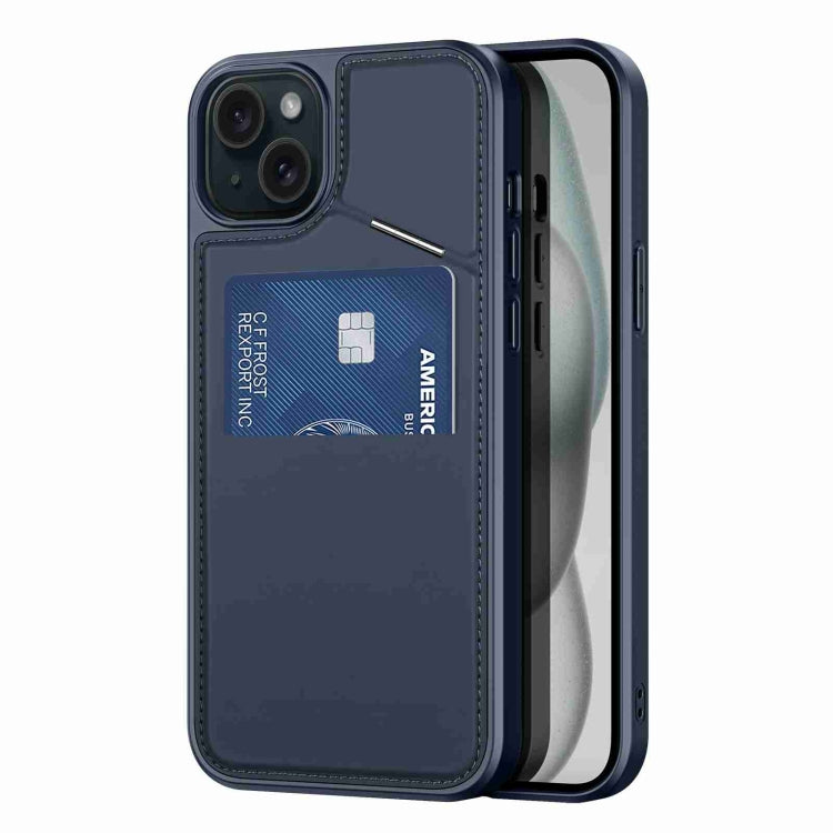 For iPhone 15 Plus DUX DUCIS Rafi II Series MagSafe Magnetic Holder RFID Phone Case(Blue) - iPhone 15 Plus Cases by DUX DUCIS | Online Shopping South Africa | PMC Jewellery | Buy Now Pay Later Mobicred