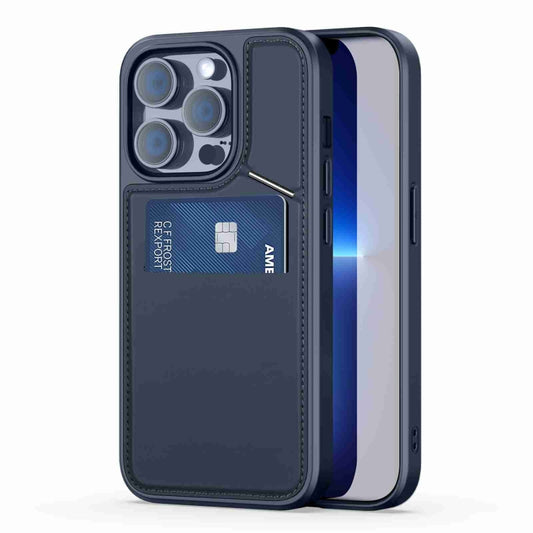 For iPhone 13 Pro DUX DUCIS Rafi II Series MagSafe Magnetic Holder RFID Phone Case(Blue) - iPhone 13 Pro Cases by DUX DUCIS | Online Shopping South Africa | PMC Jewellery | Buy Now Pay Later Mobicred