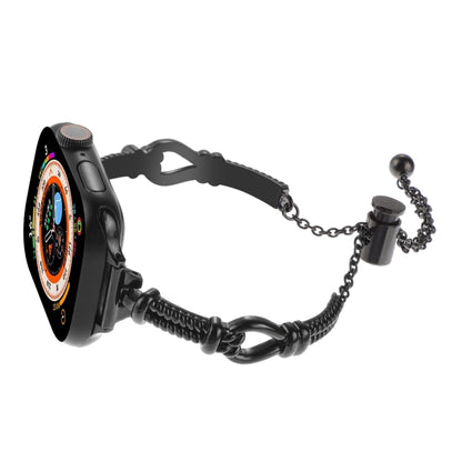 For Apple Watch SE 2023 44mm Twist Metal Bracelet Chain Watch Band(Black) - Watch Bands by PMC Jewellery | Online Shopping South Africa | PMC Jewellery