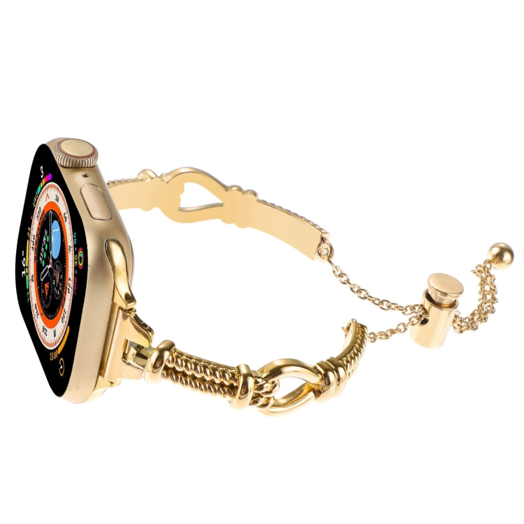 For Apple Watch Series 8 41mm Twist Metal Bracelet Chain Watch Band(Gold) - Watch Bands by PMC Jewellery | Online Shopping South Africa | PMC Jewellery